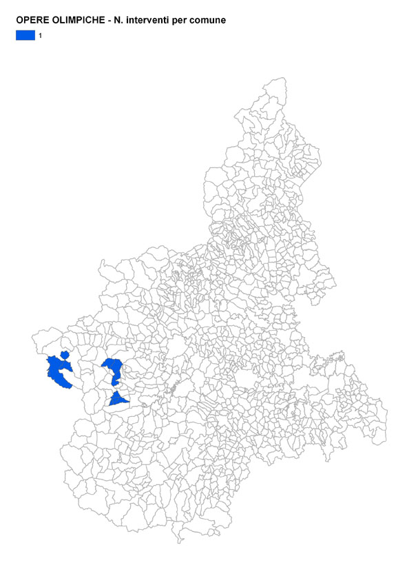Numero interventi per comune - OPERE OLIMPICHE
